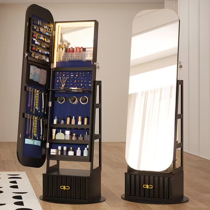 ✨ Espejo de Cuerpo Entero con LED y Organizador de Joyas 💎💄 – Elegancia y Estilo en Cada Detalle🪞