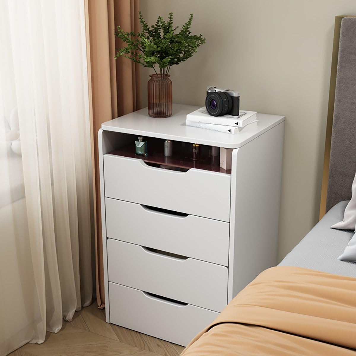 Coiffeuse 3 en 1 peu encombrante avec miroir LED rabattable