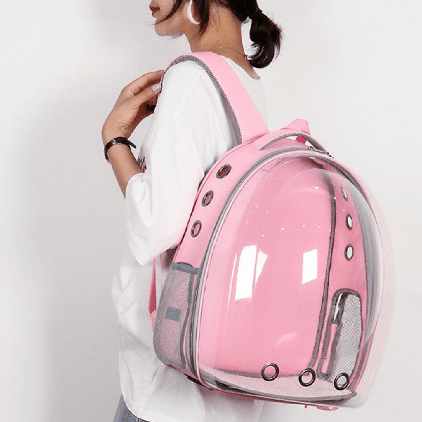 Sac à dos de transport astronaute avec visière pour animaux de compagnie