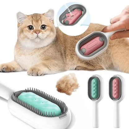 Brosse multifonction avec réservoir d'eau pour animaux de compagnie