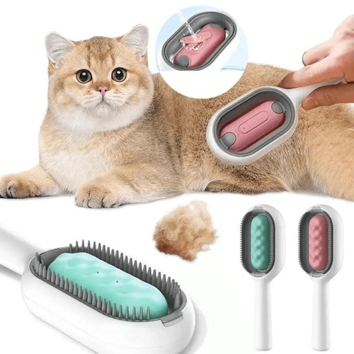 Brosse multifonction avec réservoir d'eau pour animaux de compagnie