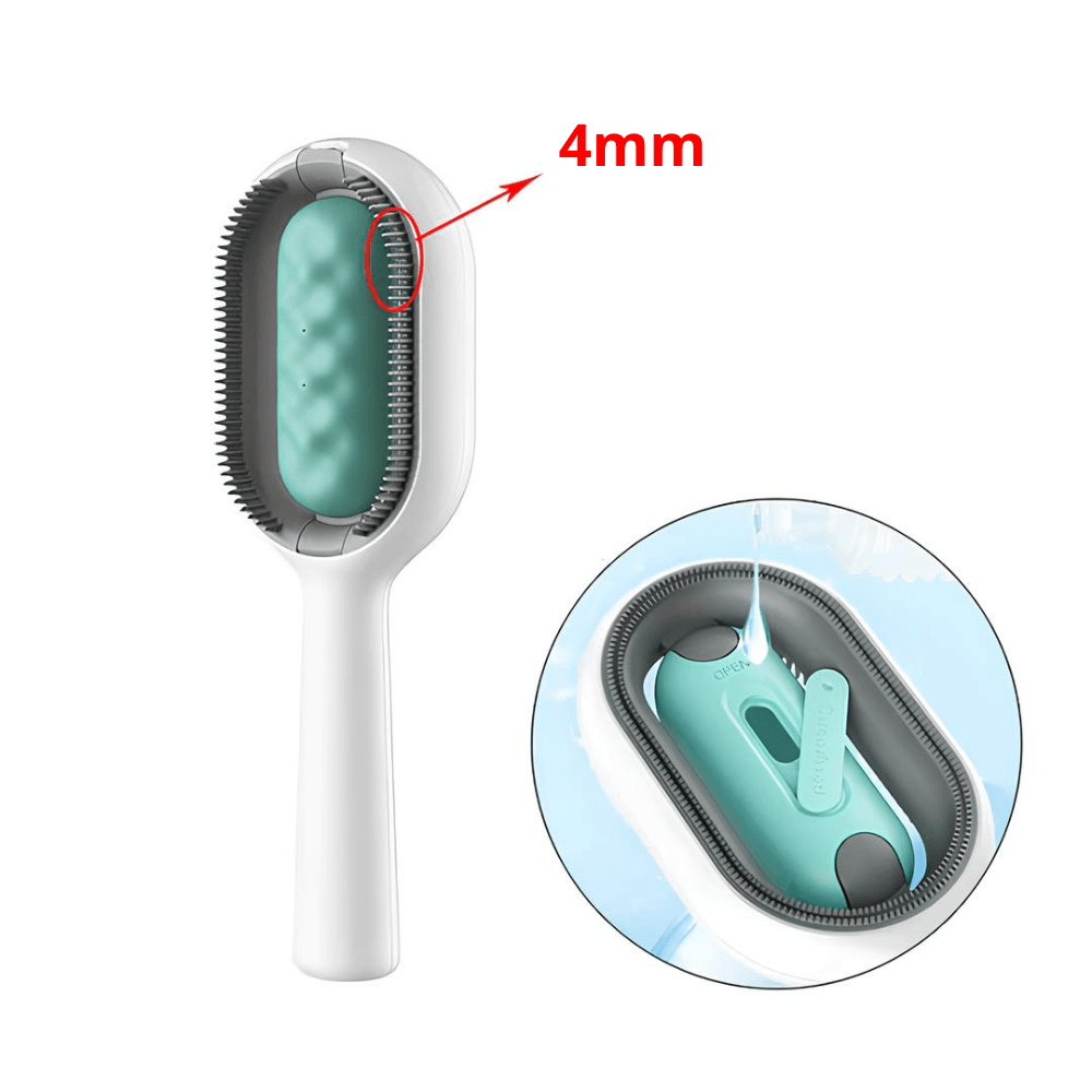 Brosse multifonction avec réservoir d'eau pour animaux de compagnie