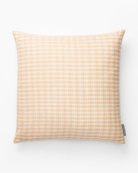 Housse de coussin à carreaux rose clair et blanc vintage