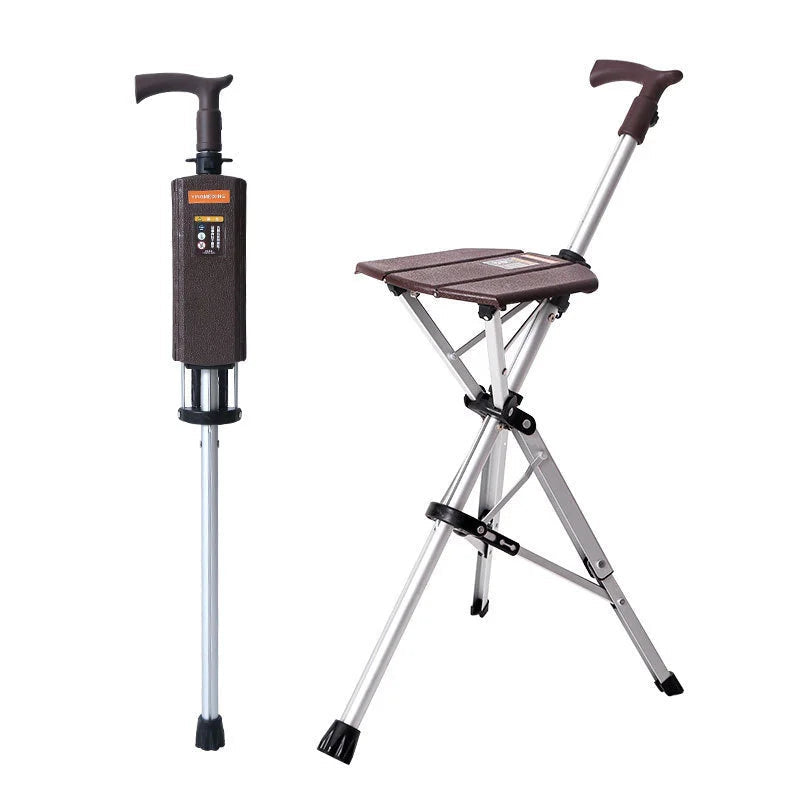 👉 Silla plegable y bastón 2 en 1, automático