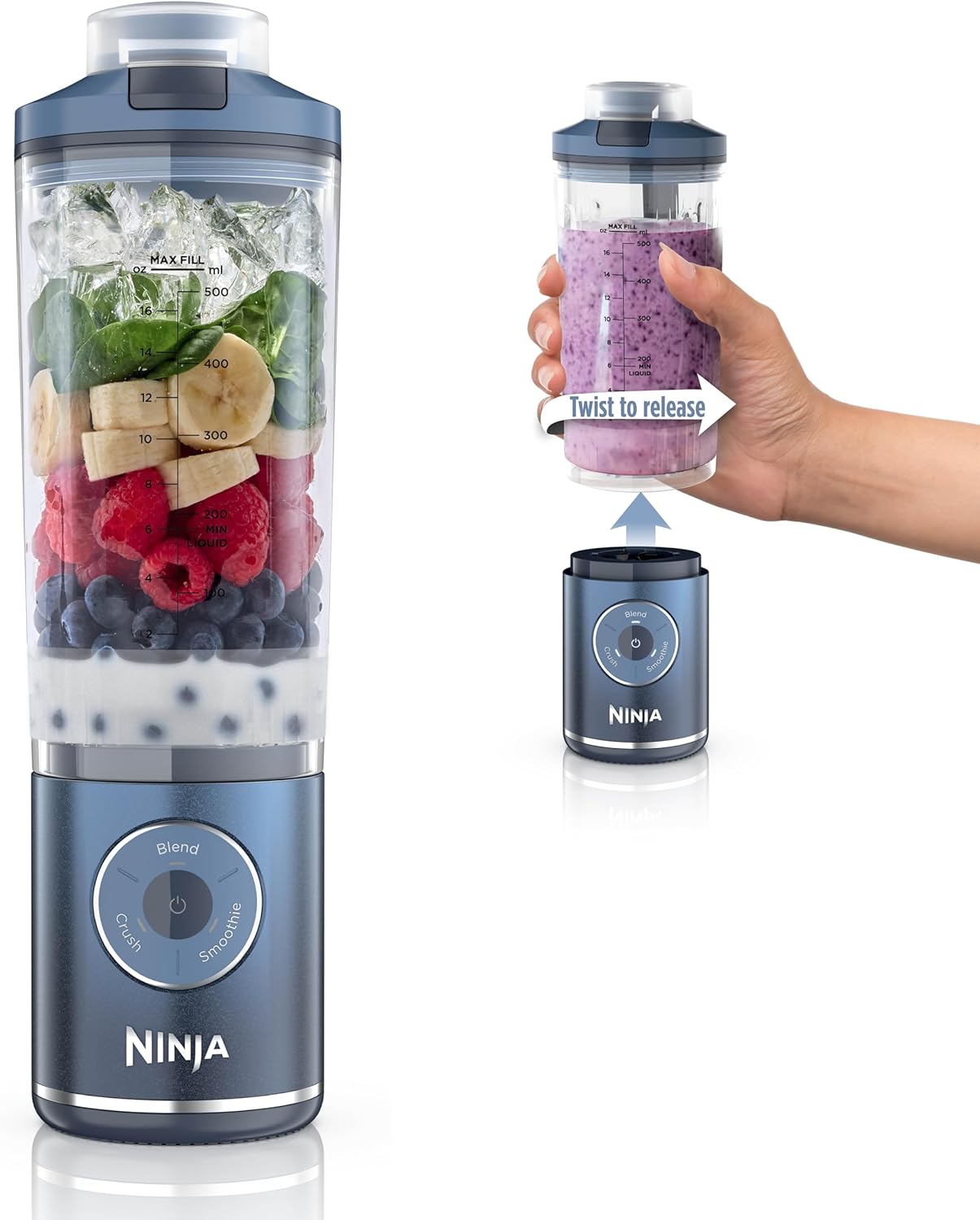 Mixeur personnel portable Twist & Go – 3 programmes, smoothies et glace