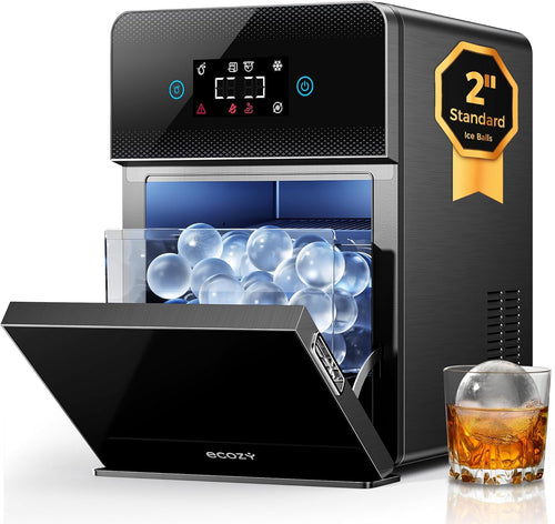 ecozy Macchina per Sfere di Ghiaccio Trasparenti 2” | 4 Sfere in 40 Min, 144 al Giorno, Auto-Pulizia per Whisky Bar