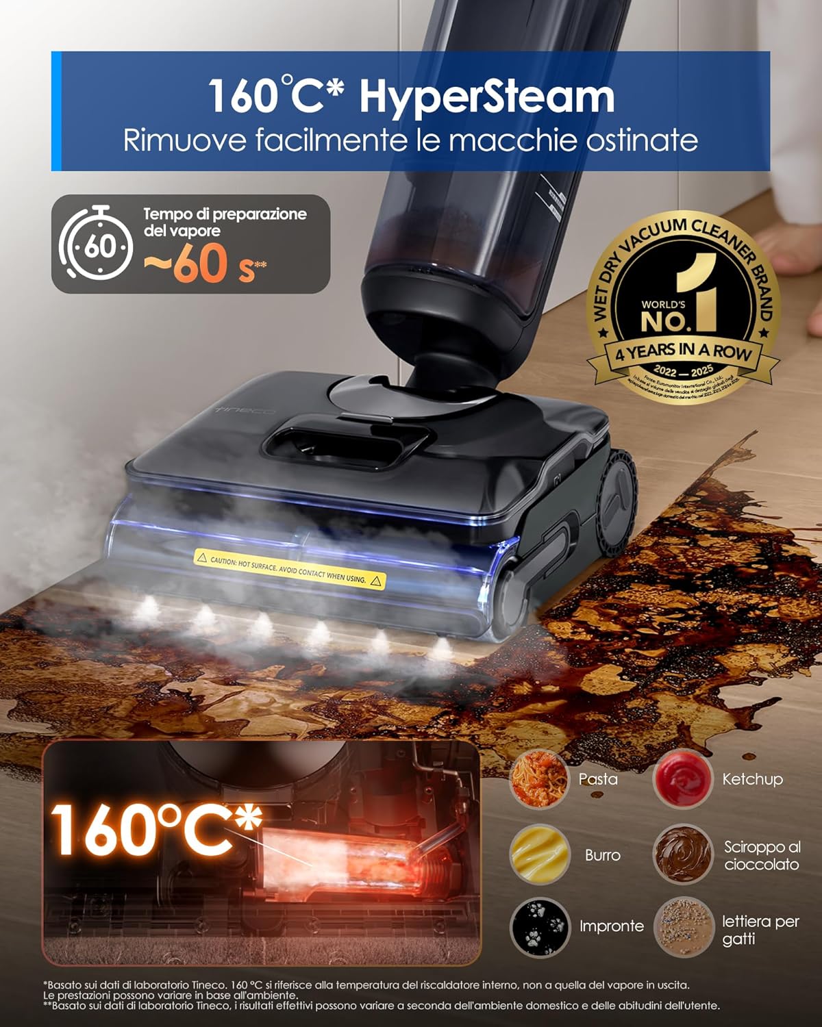 FLOOR ONE S7 Stretch Lavapavimenti a Vapore e Aspirapolvere Senza Fili
