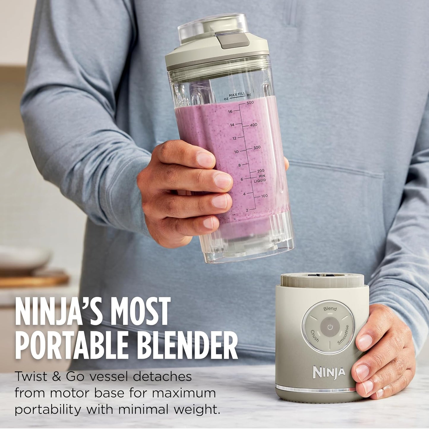 Mixeur personnel portable Twist & Go – 3 programmes, smoothies et glace