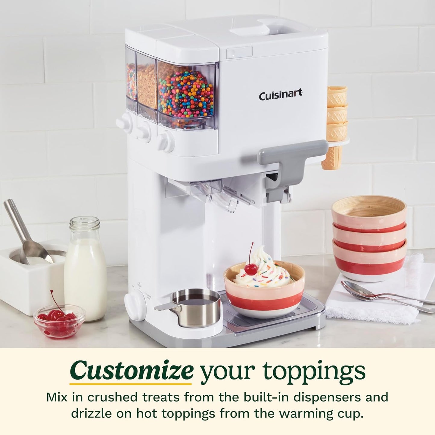 Macchina Soft Serve per Gelato & Yogurt 1,5L Automatica con Mix-In | Bianca